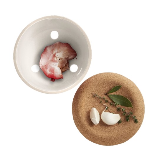 Garlic pot, ceramic, 14.5 cm, Chalk - Emile Henry