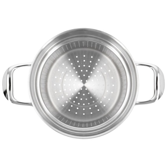Cooking pot with sieve, for pasta, 20 cm, Atlantis range, stainless steel - Demeyere