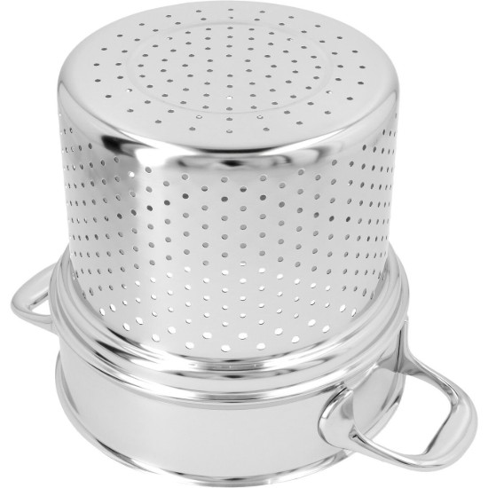 Cooking pot with sieve, for pasta, 20 cm, Atlantis range, stainless steel - Demeyere