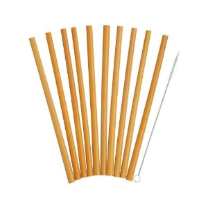 Set van 10 rietjes gemaakt van bamboe, 19 cm – gemaakt door Kitchen Craft