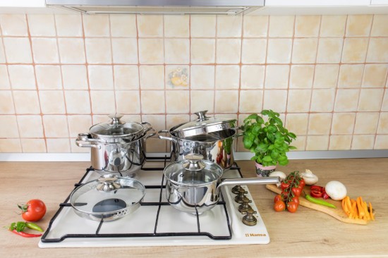 Set pentole in acciaio inox, 8 pezzi - Zokura