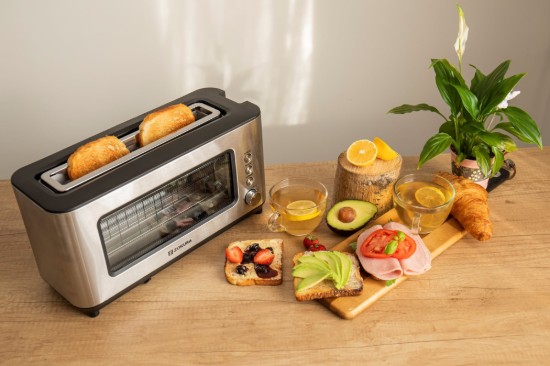 2-slot toaster, with glass window, 1200 W - Zokura