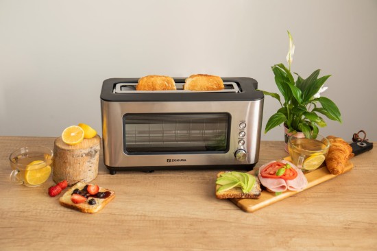 2-slot toaster, with glass window, 1200 W - Zokura