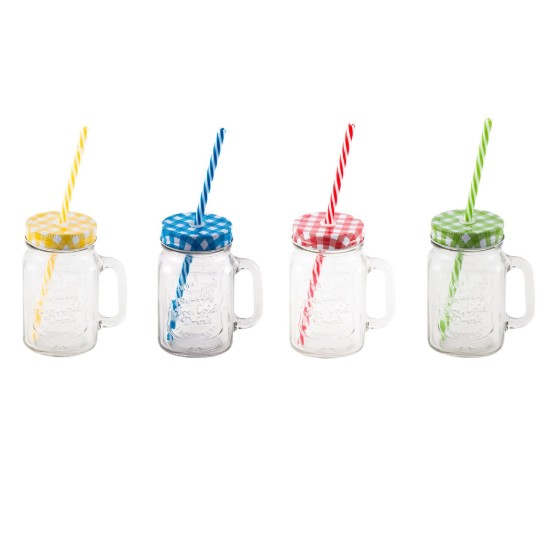 Jar with straw, 450 ml