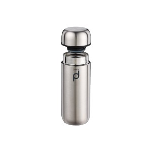 Thermisch geïsoleerde fles, roestvrij staal, 200 ml, "DrinkPod", mat zilver - Grunwerg