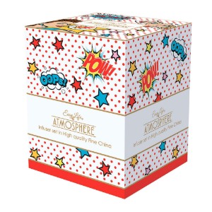 "Pop Art" 350 ml porcelain cup with lid and infuser - Easy Life 