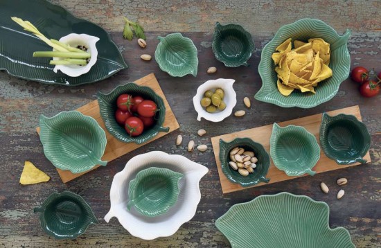 Set servire aperitive, 2 piese, cu suport bambus, 25x12 cm - Easy Life