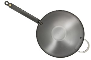 "Mineral B" wok pan, steel, 32 cm - "de Buyer" brand