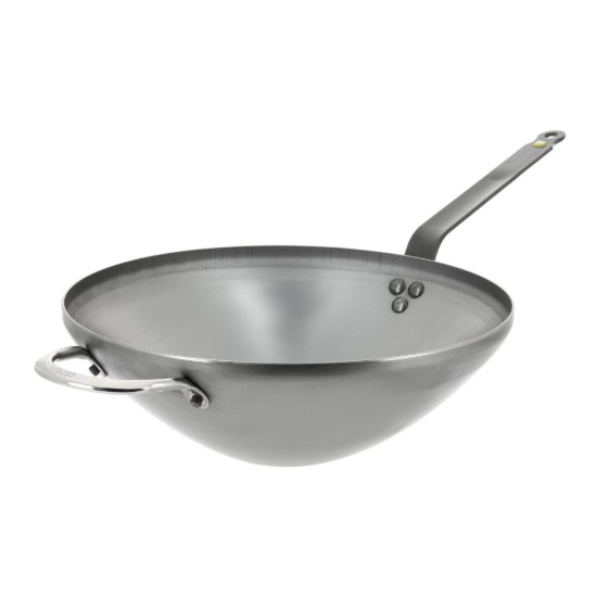 Wokpan "Mineral B", staal, 32 cm - merk "de Buyer"