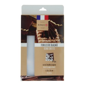 Set 5 fogli di glassa al cioccolato, plastica, 30 x 20 cm - da Buyer