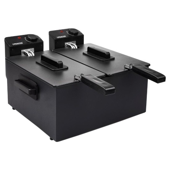 Friggitrice a 2 scomparti, 6 l, 2 x 1800 W, colore nero - Princess