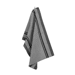 Set asciugamani da cucina 6 pezzi, 50 x 70 cm, "Waffle", Black - Tiseco