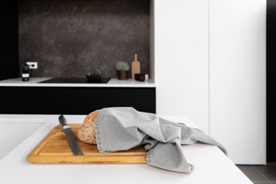 Set di 3 strofinacci da cucina, cotone, 50x70 cm, "Myrna", Grigio - Tiseco