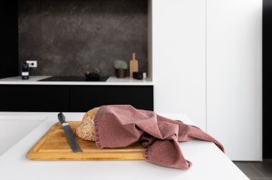 Set of 3 kitchen towels, cotton, 50x70 cm, "Myrna", rust - Tiseco