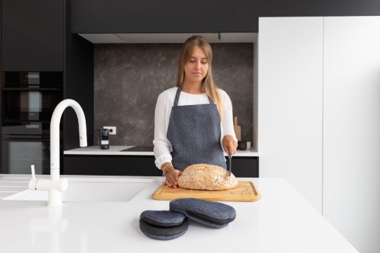 Set di 2 guanti da forno, 14 x 18 cm, "Stella", Nero - Tiseco