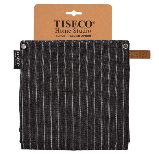 Striped kitchen apron, 68 x 85 cm, "Sherlock", black - Tiseco