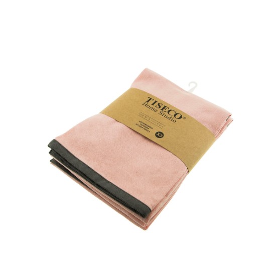 Set di 3 strofinacci da cucina, cotone, 50x70 cm, Soft Pink - Tiseco