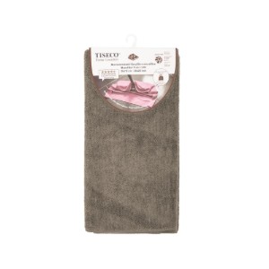 Set of 3 floor washcloths, microfiber, 50x70 cm, Taupe - Tiseco