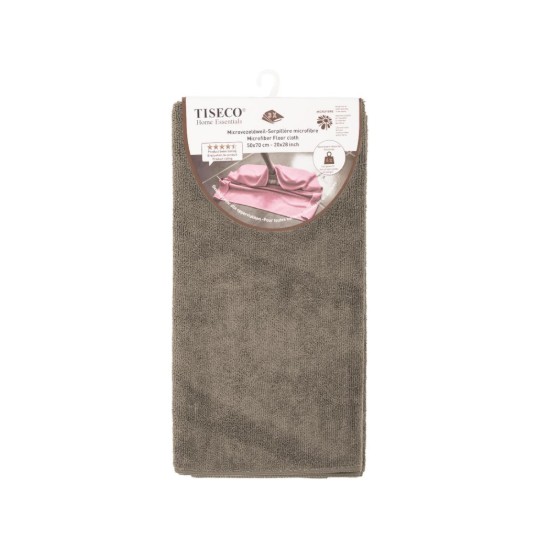 Set of 3 floor washcloths, microfiber, 50x70 cm, Taupe - Tiseco