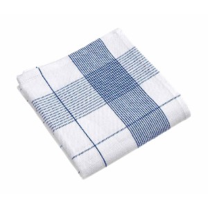Set van 6 washandjes voor glas, 65 x 70 cm, blauw - Tiseco