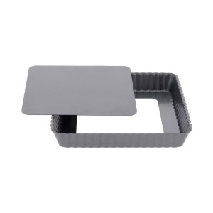 Tart mould with removable bottom side, steel, 18x18 cm - de Buyer