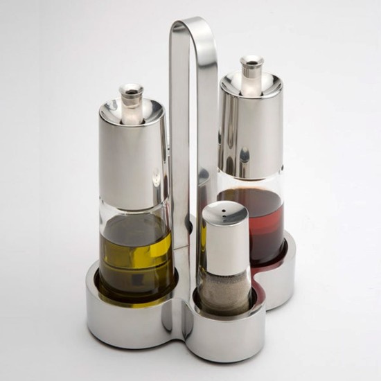 Set dispenser da 4 pezzi, acciaio inossidabile, "Bella" - BRA