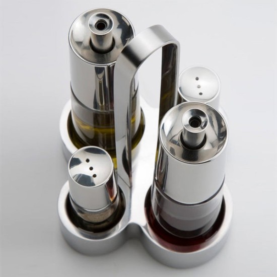 Set dispenser da 4 pezzi, acciaio inossidabile, "Bella" - BRA