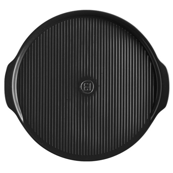 Pizza tray, ceramic, 40 cm, Charcoal - Emile Henry