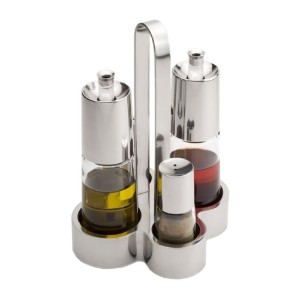 Set dispenser da 4 pezzi, acciaio inossidabile, "Bella" - BRA