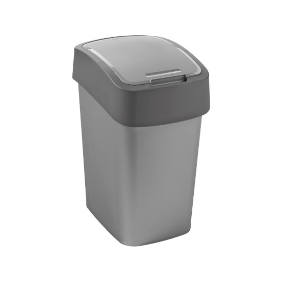 Prullenbak, kunststof, 25L, "Flip", Grijs - Curver