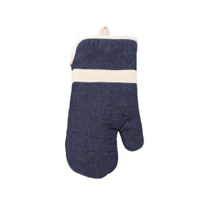 Guanto da forno, in cotone, 18 x 33 cm, "Jennie", Blu Scuro - Tiseco