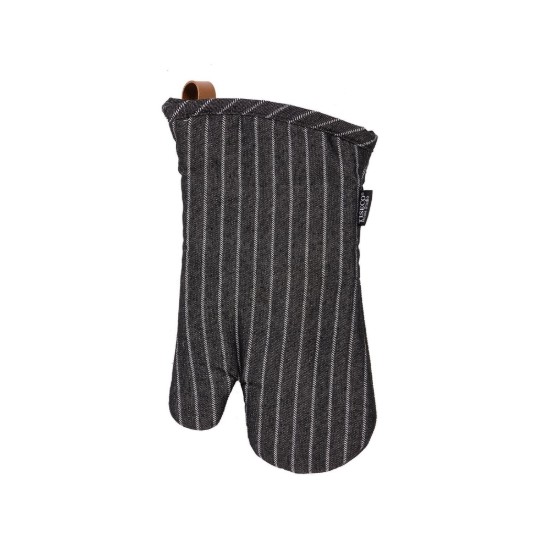 Set di 2 guanti da forno (sinistra + destra), 17 x 33 cm, "Sherlock", Nero - Tiseco