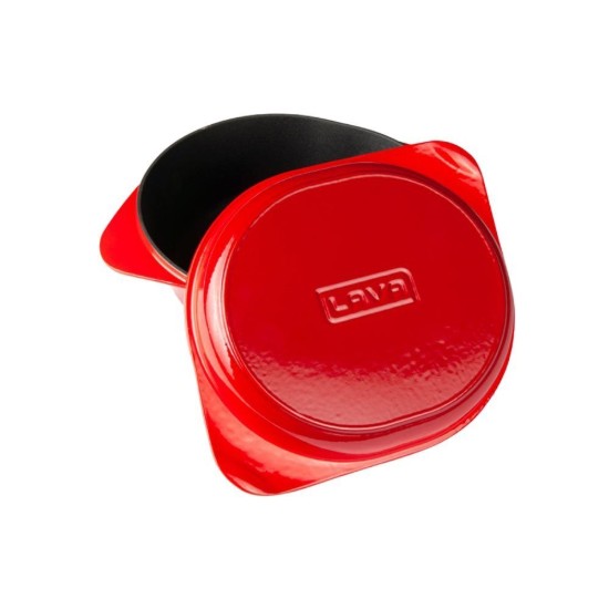 Broodbak met deksel, gietijzer, 27 × 24 cm, Rood - LAVA