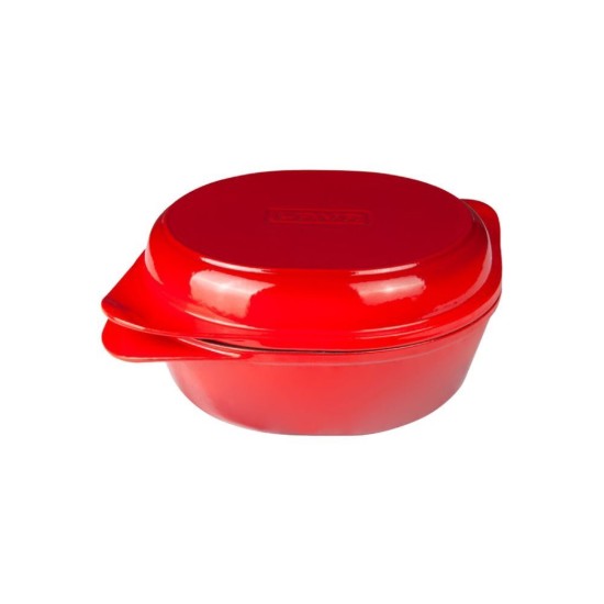 Broodbak met deksel, gietijzer, 27 × 24 cm, Rood - LAVA