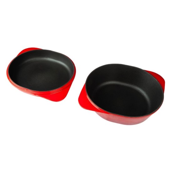Broodbak met deksel, gietijzer, 27 × 24 cm, Rood - LAVA