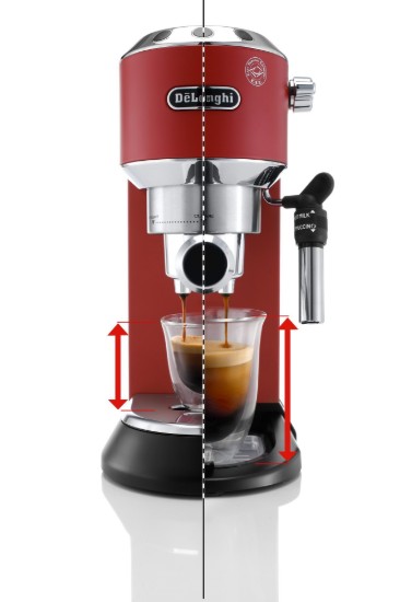 Macchina per caffè espresso manuale, 1300W, "Dedica", rossa - De'Longhi