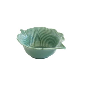 Porcelain bowl, 21x16 cm, "Leaves Light Green" - Easy Life brand