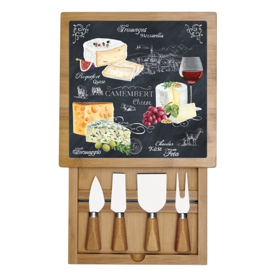 "World of cheese" 6-piece set for cheeses serving, 25 x 25 cm - Easy Life