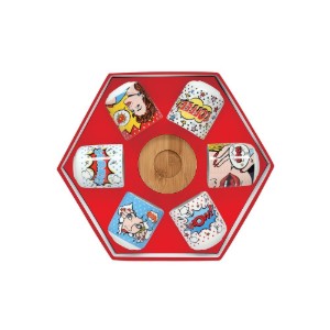 Set 6 tazzine "Pop Art" con piattino, porcellana, 70 ml - Easy Life