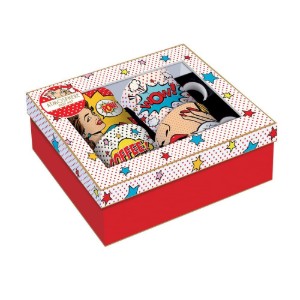 Set of 4 porcelain "Pop Art" mugs, 300 ml - Easy Life