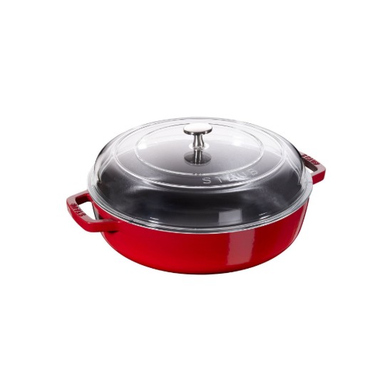 Σατέν κατσαρόλα Braiser, χυτοσίδηρος, 24cm/2,4L, Cherry - Staub