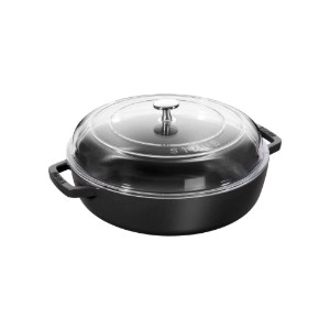 Pentola Braiser per brasatore saute, ghisa, 26cm/ 3.3L, Black - Staub