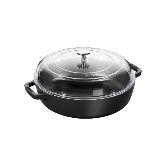 Saute Braiser pan, gietijzer, 26cm/3.3L, Black - Staub