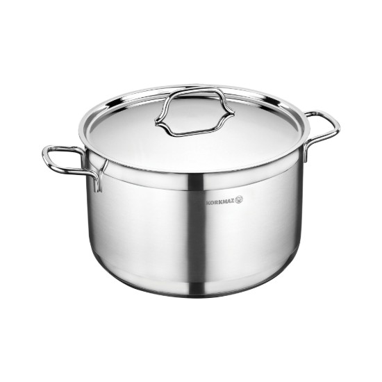 Pentola in acciaio inox, con coperchio, 24 cm / 5,5 l, "Alfa" - Korkmaz
