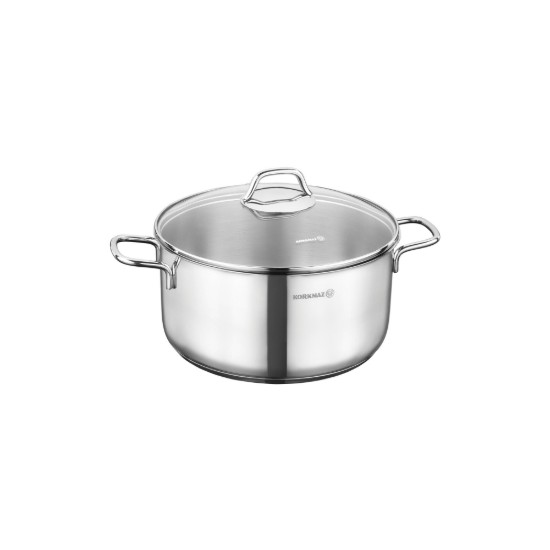 Stainless steel saucepan, with lid, 18 cm / 2.3 l, "Perla" - Korkmaz