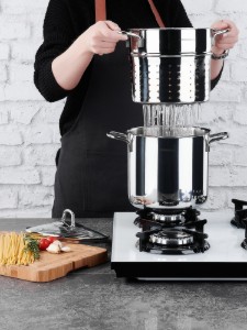 Set di pentole per la cottura degli spaghetti, acciaio inossidabile, 20 cm / 5,6L, "Perla" - Korkmaz