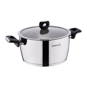 Pentola in acciaio inossidabile, con coperchio, 24 cm / 5,5L, "Nora" - Korkmaz