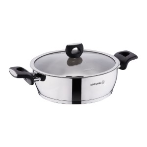 Padella, acciaio inossidabile, con coperchio, 24 cm / 3,4 l, "Nora" - Korkmaz