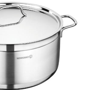 Pentola in acciaio inox, con coperchio, 22 cm / 4 l, "Alfa" - Korkmaz