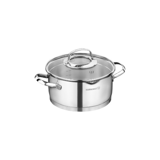 Rostfri kastrull, med lock, 16 cm / 1,6 l, "Steama" - Korkmaz